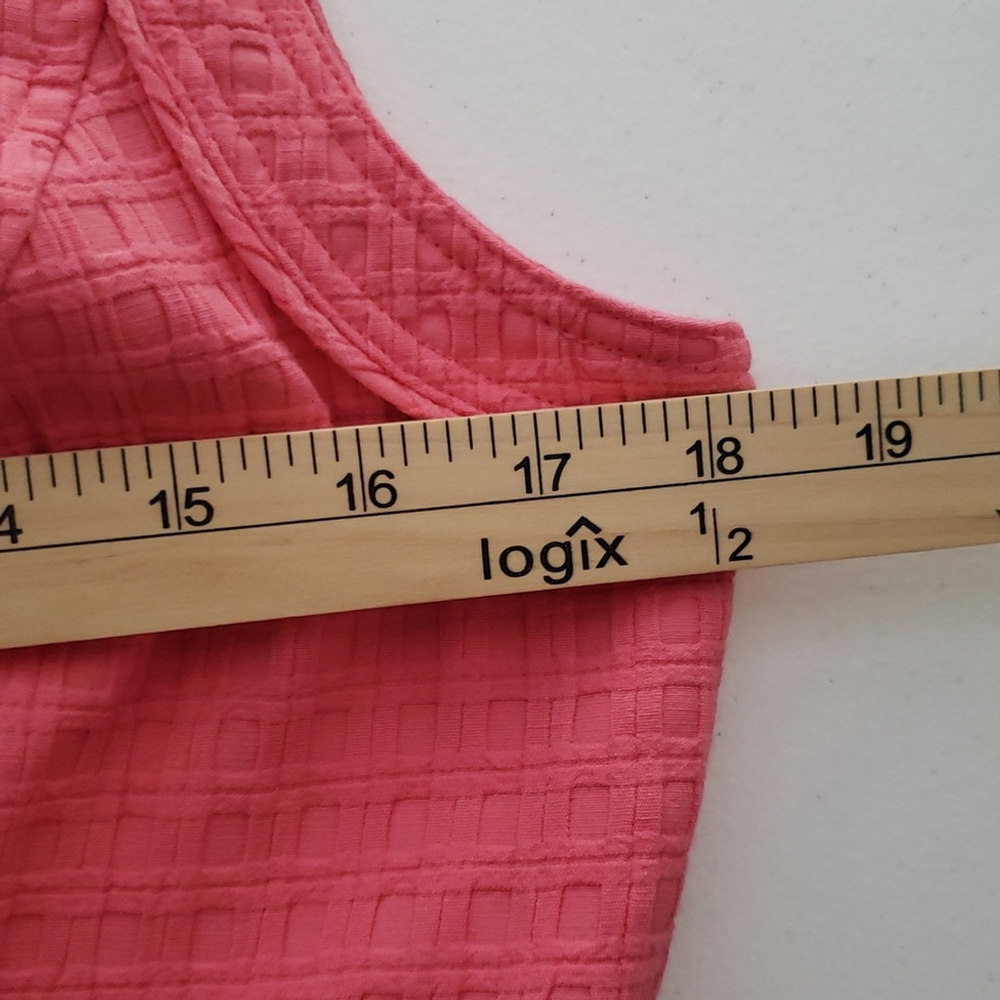 Liz Claiborne Midi Sheath Dress 8 Pink Basketweave Pockets Lined Work Office - Picture 12 of 16